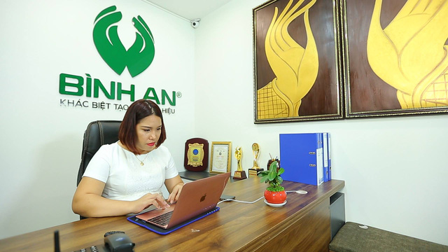Bà Nguyễn Thị Thùy Linh - Tổng giám đốc Công ty TNHH sản xuất dịch vụ và thương mại Bình An.